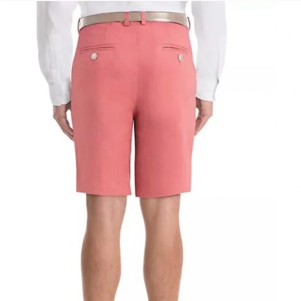 Lauren‎ Ralph Lauren Mens Norbert Red Tailored Fit Flat Front Linen Shorts 50W